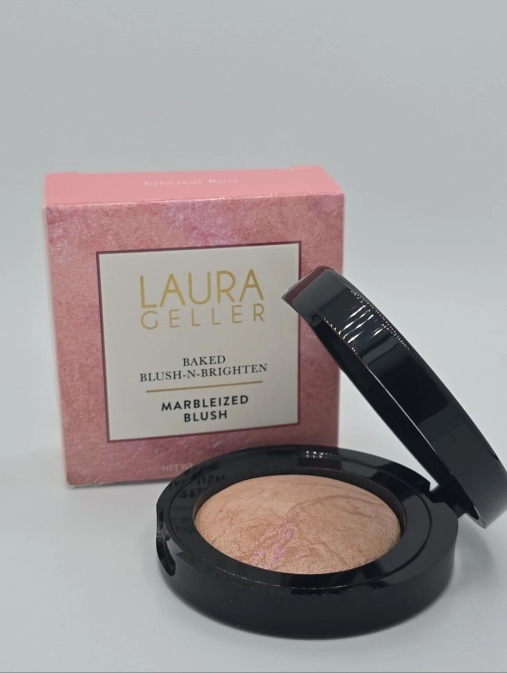 NEW! Laura Geller Baked Blush-n-Brighten Marbleized Blush Ethereal Rose 0.16 oz